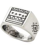 Degs & Sal Men's Aztec Pattern Ring In Sterling Silver