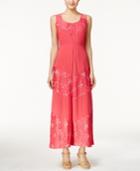 Ny Collection Solid Lace-detail Maxi Dress