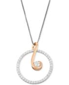 Circle Pendant Necklace (1/2 Ct. T.w.) In 14k Rose And White Gold