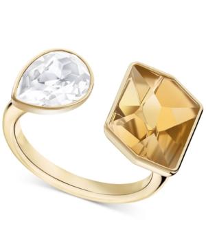 Swarovski Gold-tone Crystal Cuff Ring