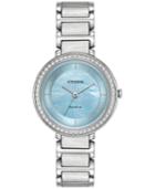 Citizen Women's Eco-drive Silhouette Crystal Jewelry Stainless Steel Bracelet Watch 30mm Em0480-52n