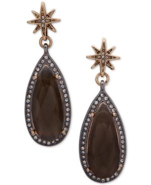 Lonna & Lilly Gold-tone Gray Stone Teardrop Earrings