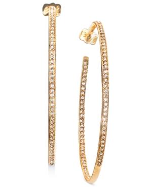 Danori Earrings, Gold-tone In And Out Crystal Hoop