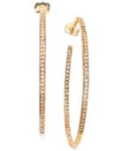 Danori Earrings, Gold-tone In And Out Crystal Hoop