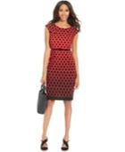 Connected Honeycomb-print Belted Sheath