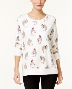 Style & Co Petite Squirrel-print Sweatshirt, Only At Macy's