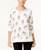 Style & Co Petite Squirrel-print Sweatshirt, Only At Macy's