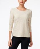 Jm Collection Petite Printed Jacquard Top, Only At Macy's