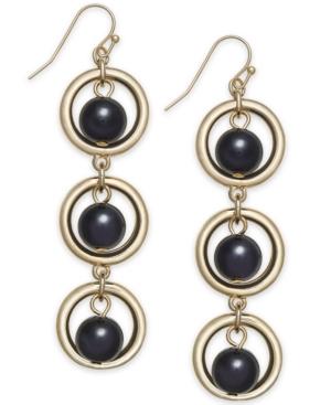 I.n.c. Gold-tone Circle & Ball Linear Drop Earrings, Created For Macy's