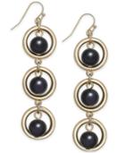 I.n.c. Gold-tone Circle & Ball Linear Drop Earrings, Created For Macy's