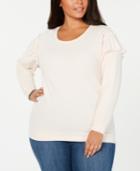 Jessica Simpson Juniors' Plus Size Jayna Ruffle-sleeve Top