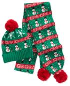 Hooked Up By Iot Juniors' Snowman Hat & Scarf Set