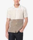 Perry Ellis Men's Colorblocked Engineered-stripe Short-sleeve Shirt