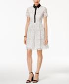 Tommy Hilfiger Collared Lace Fit & Flare Dress