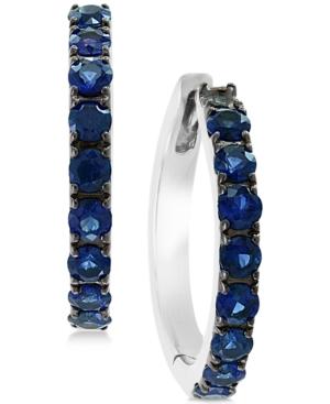 Effy Sapphire Hoop Earrings (1 Ct. T.w.) In Sterling Silver