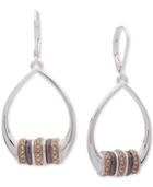 Nine West Tri-tone Beaded Band Drop Earrings