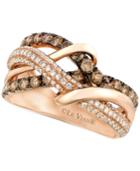 Le Vian Chocolatier Diamond Intertwined Ring (1-1/8 Ct. T.w.) In 14k Rose Gold
