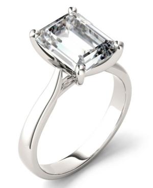 Moissanite Emerald Solitaire Ring (3-1/2 Ct. T.w. Diamond Equivalent) In 14k White Gold