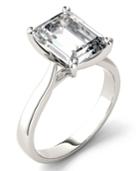 Moissanite Emerald Solitaire Ring (3-1/2 Ct. T.w. Diamond Equivalent) In 14k White Gold