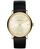 Marc By Marc Jacobs Women's Baker Dexter Black Leather Strap Watch 36mm Mbm1399