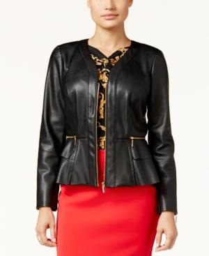 Thalia Sodi Faux-leather Peplum Jacket, Only At Macy's