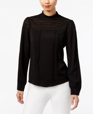 Eci Crochet-lace Mock-neck Top