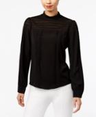 Eci Crochet-lace Mock-neck Top