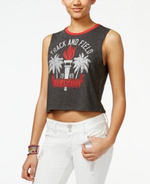 Hybrid Juniors' Track And Field Graphic Crop Tank