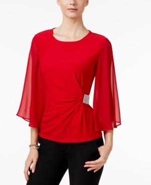 Msk Bell-sleeve Embellished Top