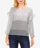 Vince Camuto Printed Ruffle-shoulder Top
