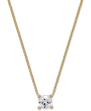 Kate Spade New York Gold-tone Solitaire Crystal Pendant Necklace