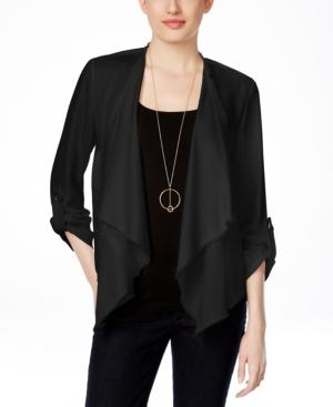 Karen Kane Draped Roll-tab-sleeve Jacket