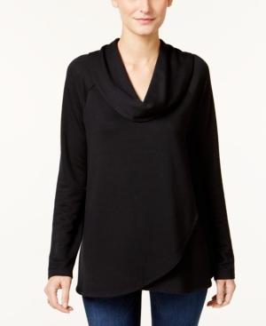 Style & Co Cowl-neck Crossover-hem Top, Only At Macy's