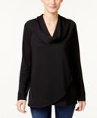 Style & Co Cowl-neck Crossover-hem Top, Only At Macy's