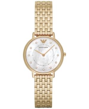 Emporio Armani Women's Gold-tone Stainless Steel Bracelet Watch 32mm Ar11007