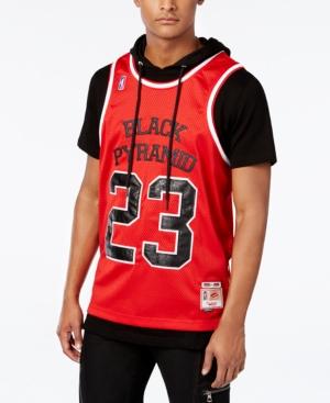 Black Pyramid Men's Layered Graphic-print Short-sleeve Hoodie