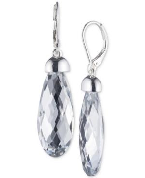 Nine West Silver-tone Elongated Bead Drop Earrings