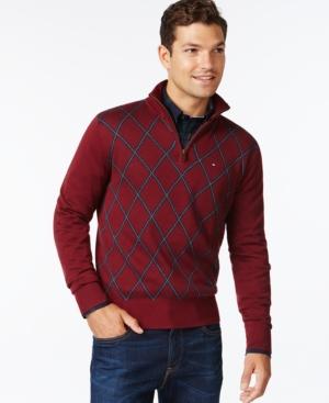 Tommy Hilfiger Kenny Argyle Quarter Zip Sweater