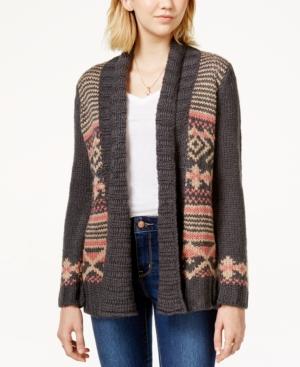 Hippie Rose Juniors' Shawl-collar Cardigan Sweater