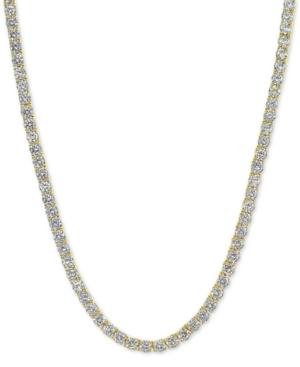 Giani Bernini Cubic Zirconia Link Collar Necklace In 18k Gold-plated Sterling Silver, Created For Macy's