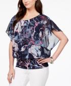 Jm Collection Flutter-sleeve Banded Hem Top, Created For Macy's