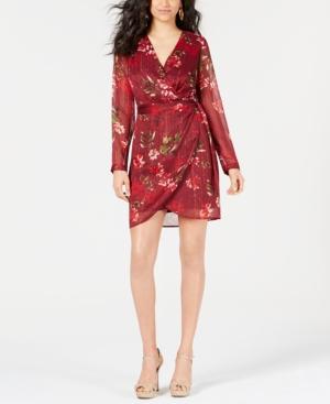 Guess Camila Floral-print Faux-wrap Dress