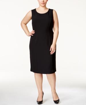Kasper Plus Size Crepe Sheath Dress
