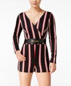 Material Girl Juniors' Belted Surplice Romper, Only At Macy's