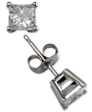 Diamond Princess-cut Stud Earrings (1 Ct. T.w.) In 14k White Gold