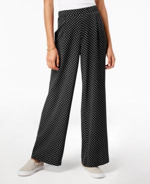 Ultra Flirt By Ikeddi Juniors' Polka-dot Wide-leg Pants