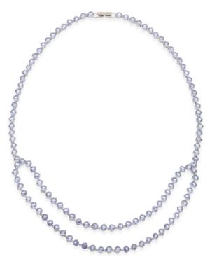 Tanzanite (30 Ct. T.w.) And White Sapphire (1/10 Ct. T.w.) Double Row Collar Necklace In Sterling Silver