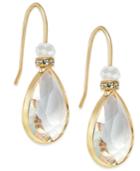 Inc International Concepts Gold-tone Clear Stone Teardrop Earrings, Only At Macy's