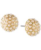 Lonna & Lilly Gold-tone Faux Pearl Cluster Stud Earrings