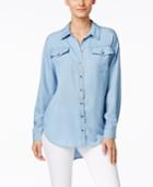 G.h. Bass & Co. Chambray Button-front Tunic Shirt
